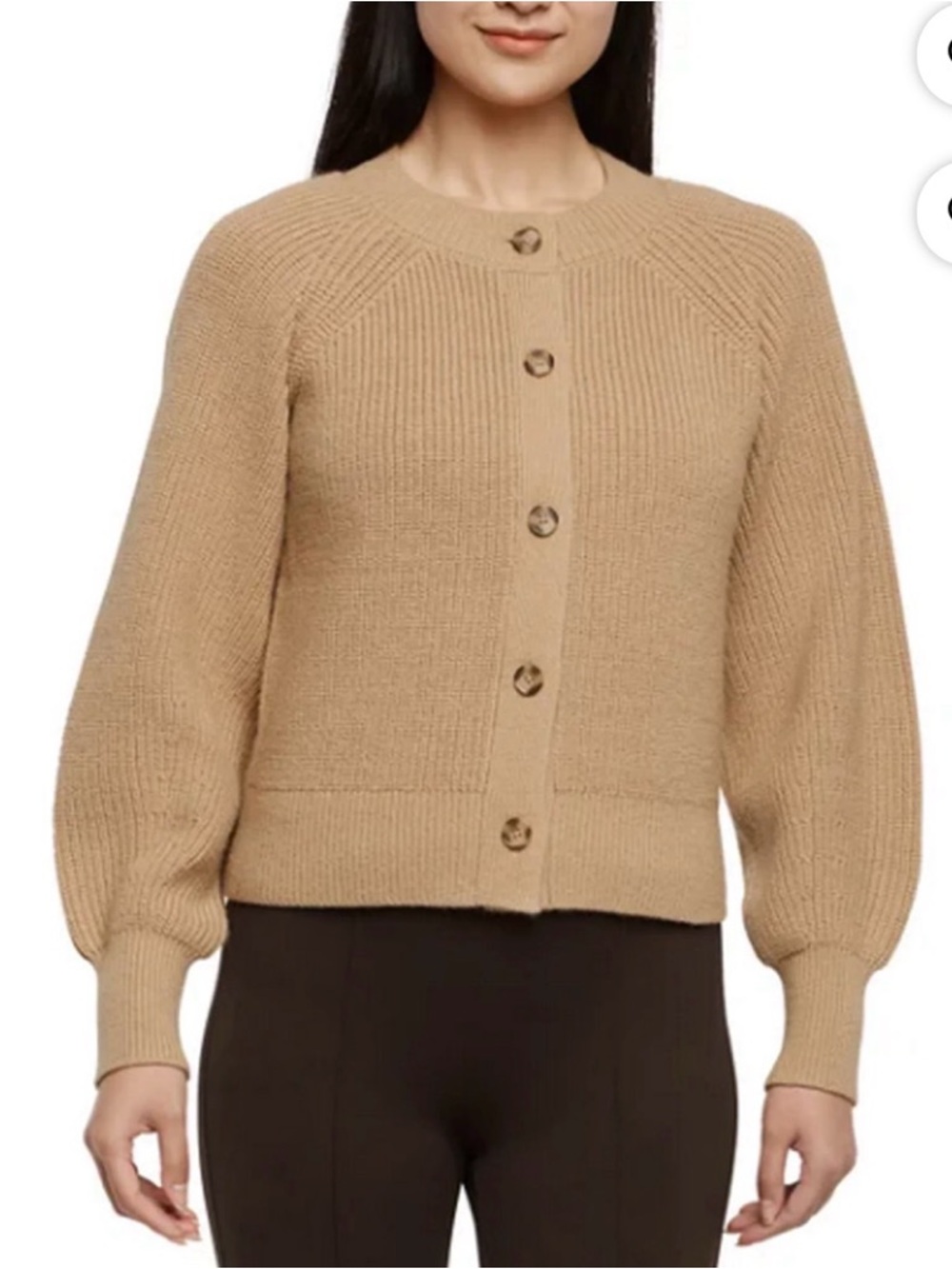 Banana Republic Camel Knit Button-Front Cardigan